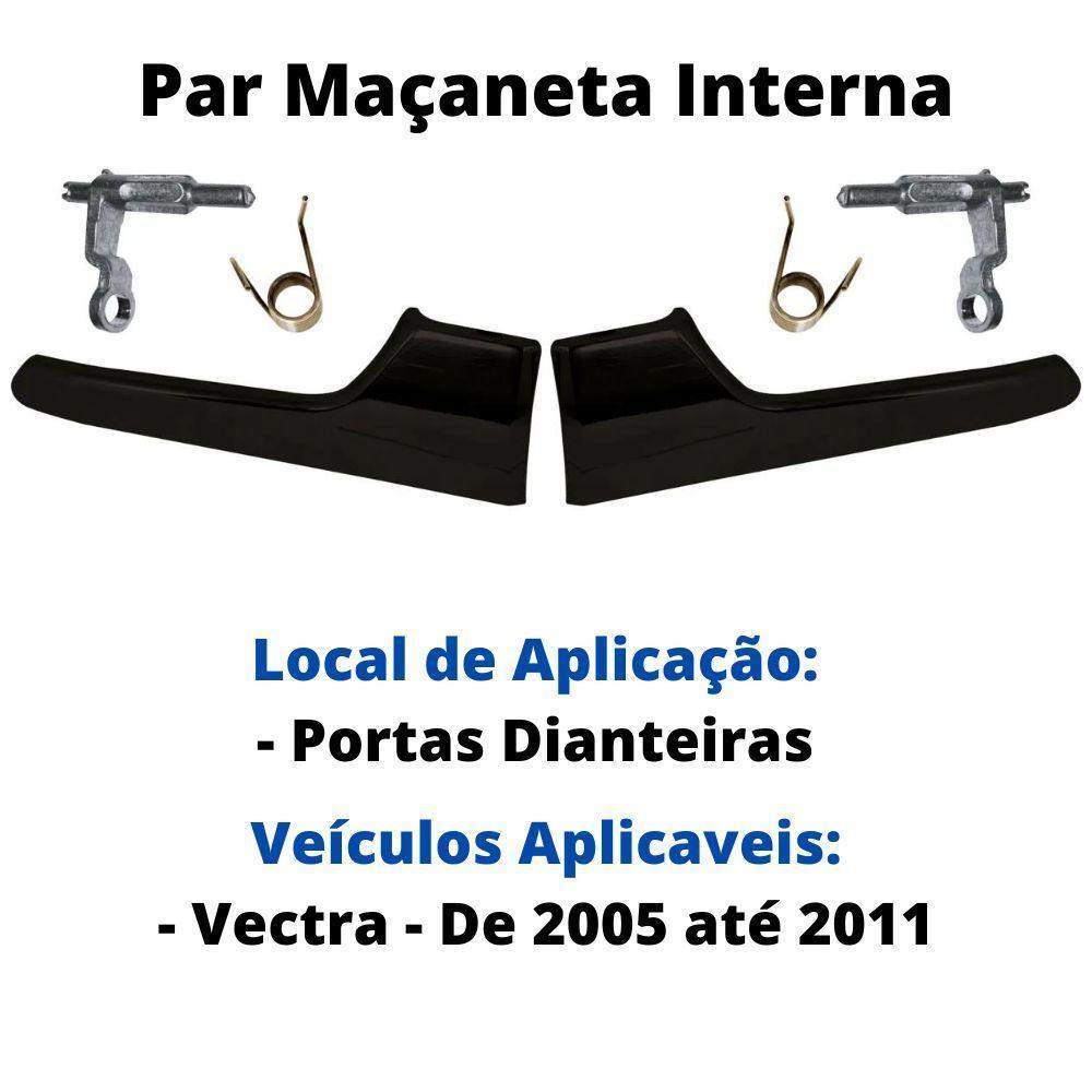 Par Maçaneta Interna Gatilho Preto Portas Dianteiras Vectra - 4