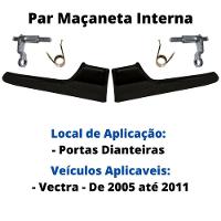 Par Maçaneta Interna Gatilho Preto Portas Dianteiras Vectra