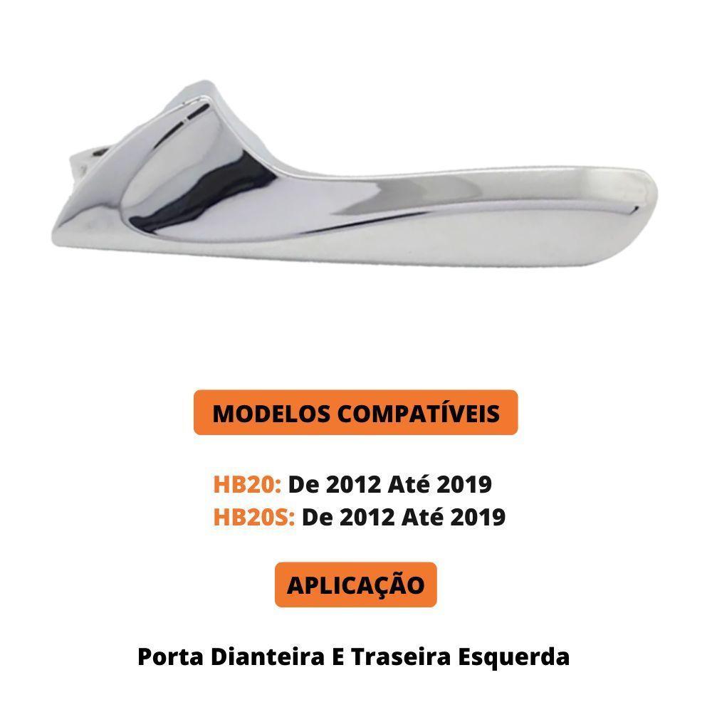 Macaneta Interna Hb20 E Hb20s 2009 A 2012 Gatilho Cromado - 3