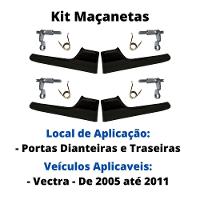Kit Maçanetas Interna Preta Gatilho 4 Portas Vectra 05 A 11