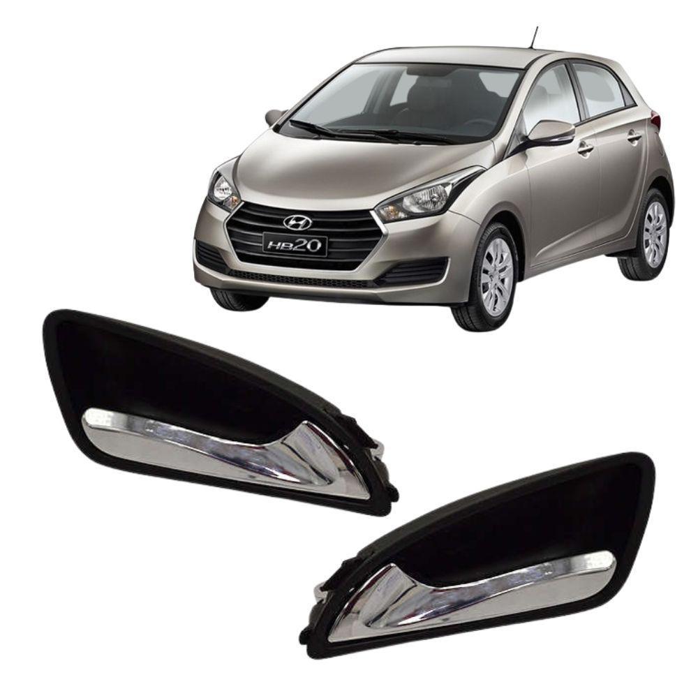 Par Gatilho Puxador Maçaneta Interna Completa Cromada Hb20 - 1