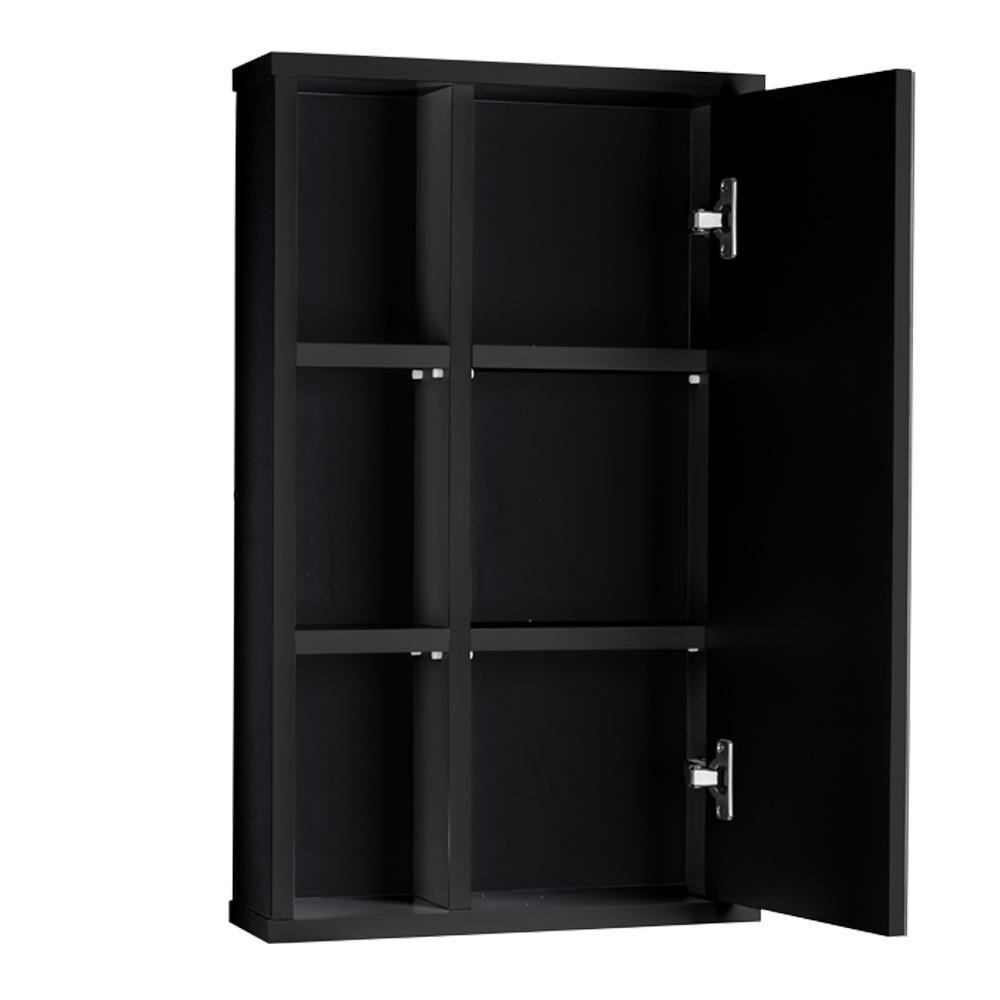 Armário Com Espelho Para Banheiro Milano Preto - 1