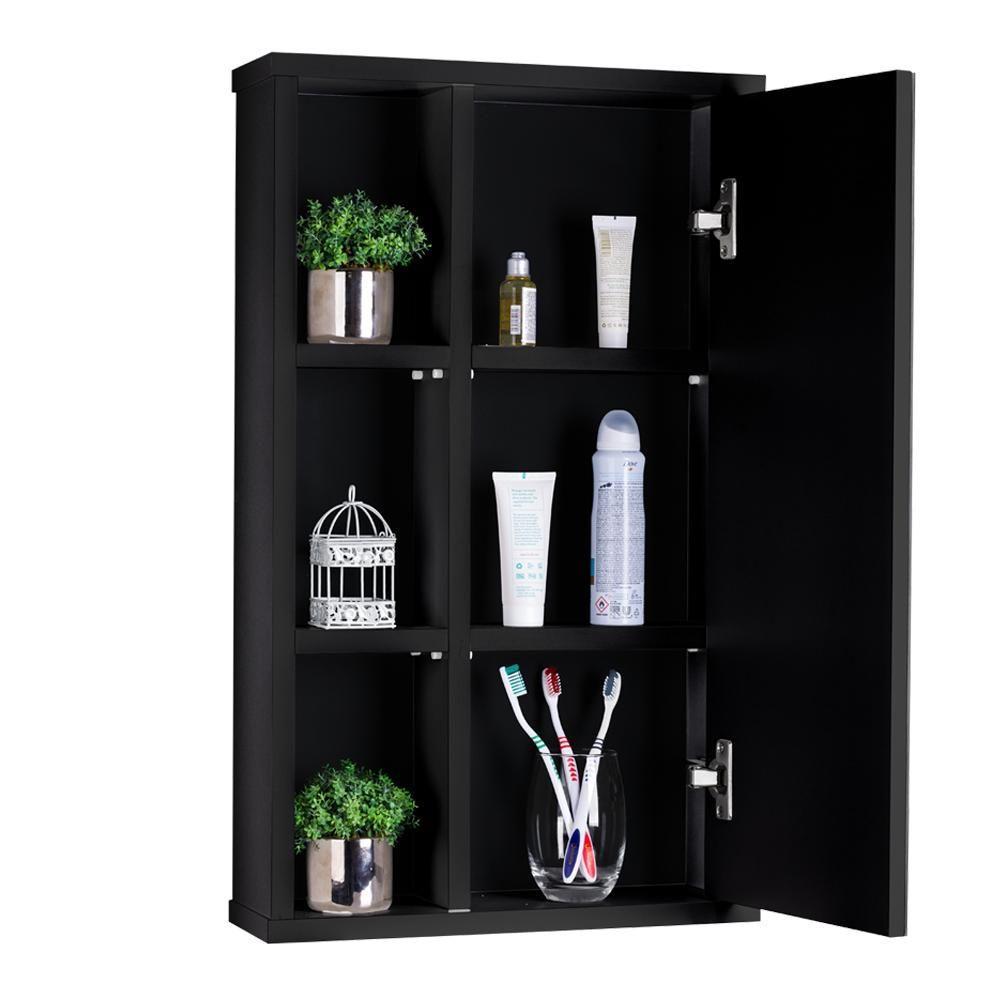 Armário Com Espelho Para Banheiro Milano Preto - 4