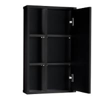 Armário Com Espelho Para Banheiro Milano Preto - 1