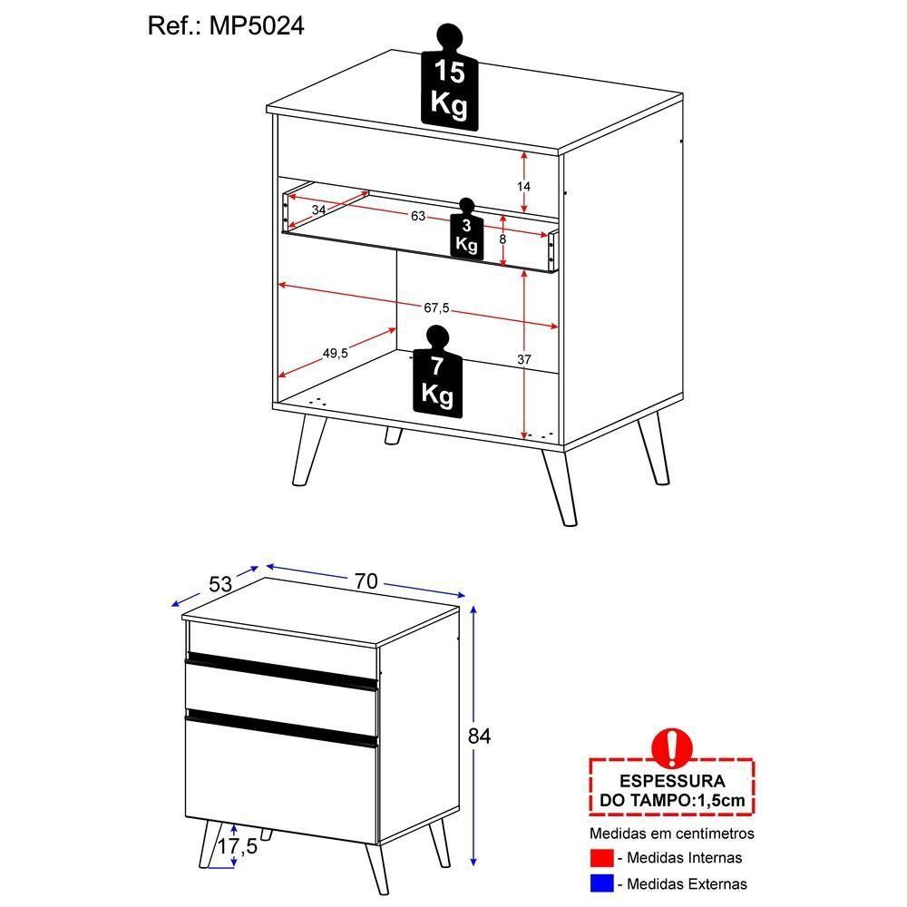 Gabinete Banheiro 1 Porta E 1 Gav Retrô 70cm Mp5024 Branco - 5
