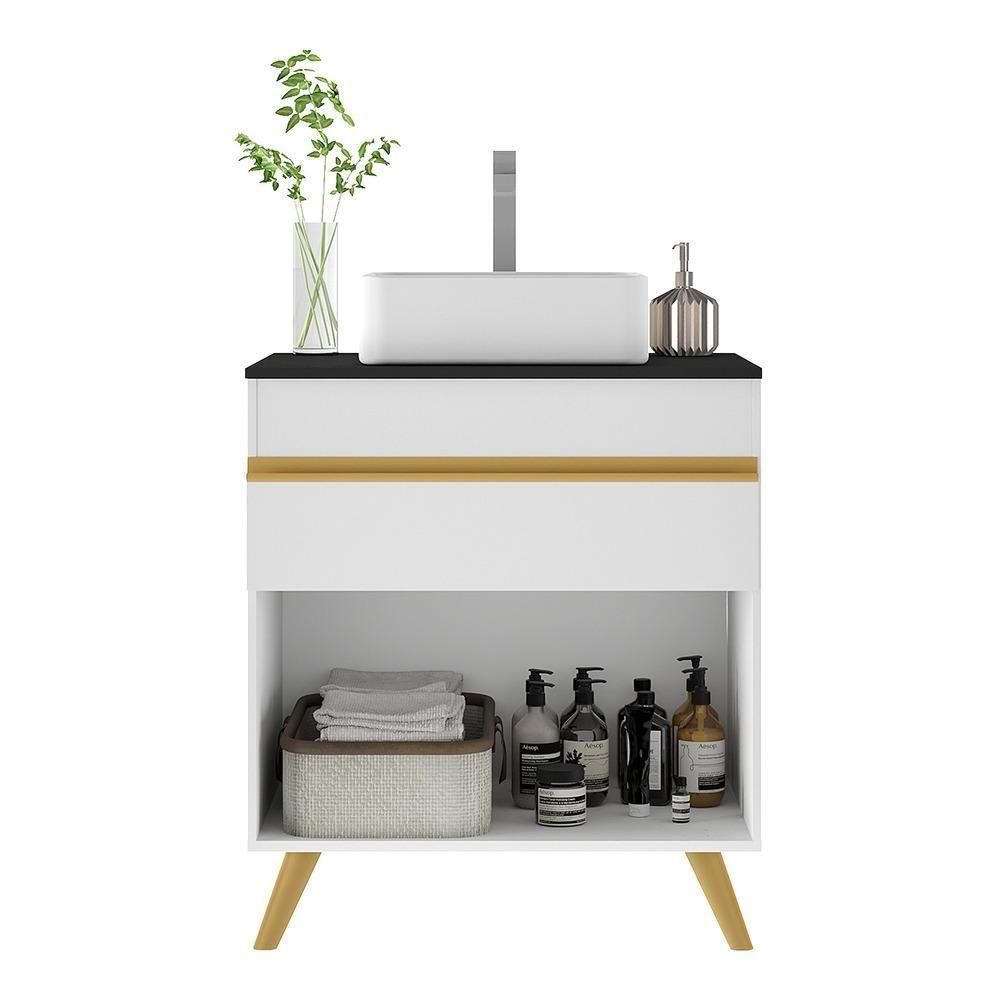 Gabinete Banheiro 1 Porta E 1 Gav Retrô 70cm Mp5024 Branco - 6