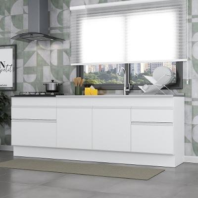 Kit 2 Balcões Gabinete Pia 150Cm E Cooktop 70Cm Branco