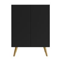 Gabinete Banheiro 2 Portas Retrô 63cm Multimóveis Preto - 1