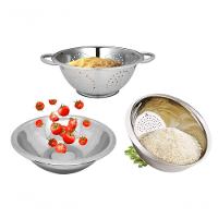 Kit Aço Inox 3pçs Escorredor De Macarrão Arroz Bowl 24Cm - 11
