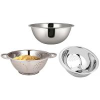 Kit Inox 3 Peças Escorredor De Macarrão, De Arroz E Bowl - 1