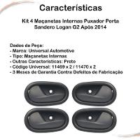 Kit 3 Maçanetas Internas Sandero Logan Apos 14