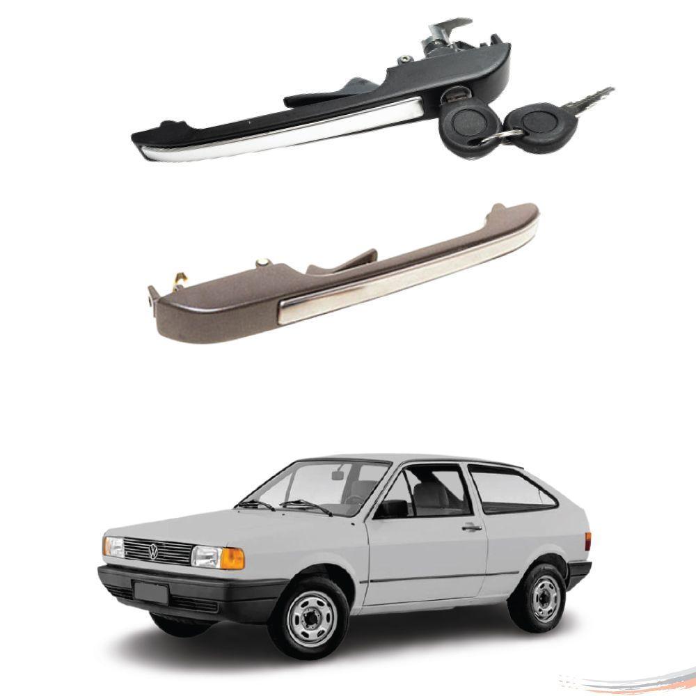 Par Maçaneta Ext Friso Inox Diant C/chave Gol Parati 80 a 86 - 1