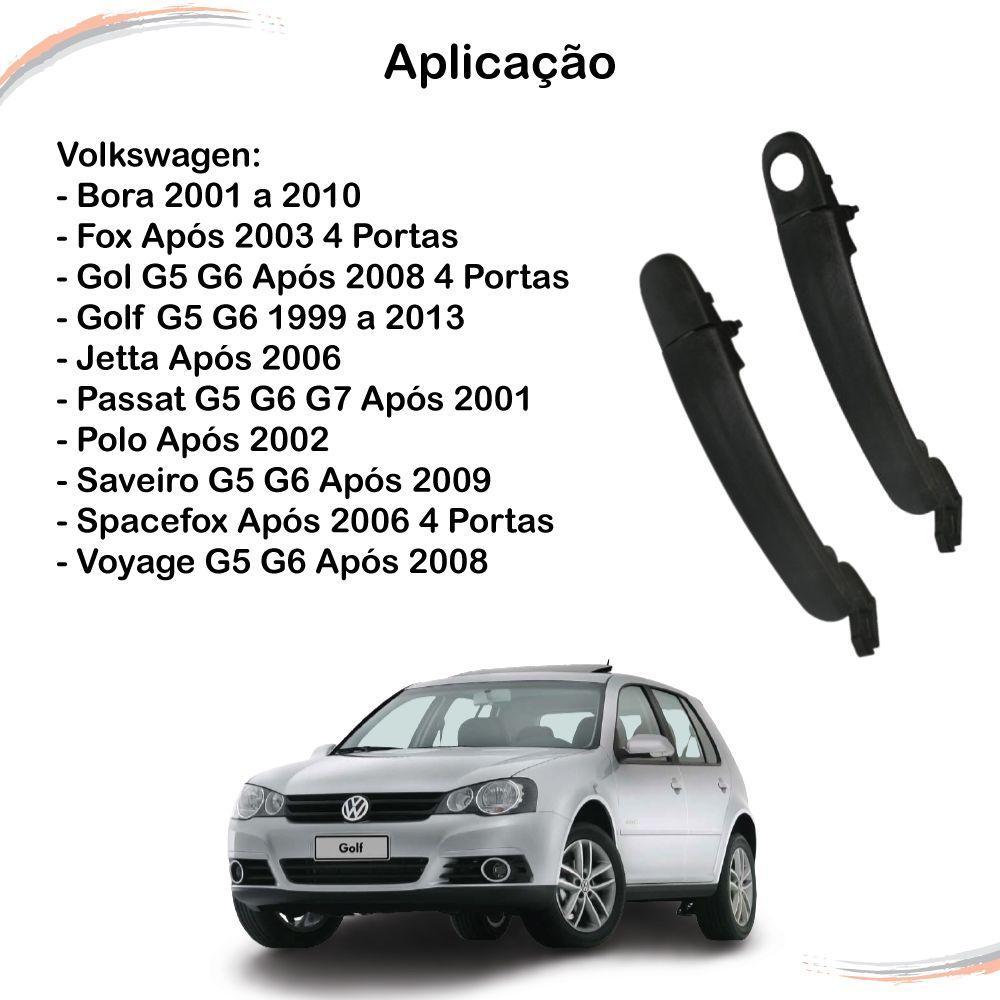 Kit 4 Maçanetas Pretas 4 Portas Golf Bora Jetta 99 a 13 - 2