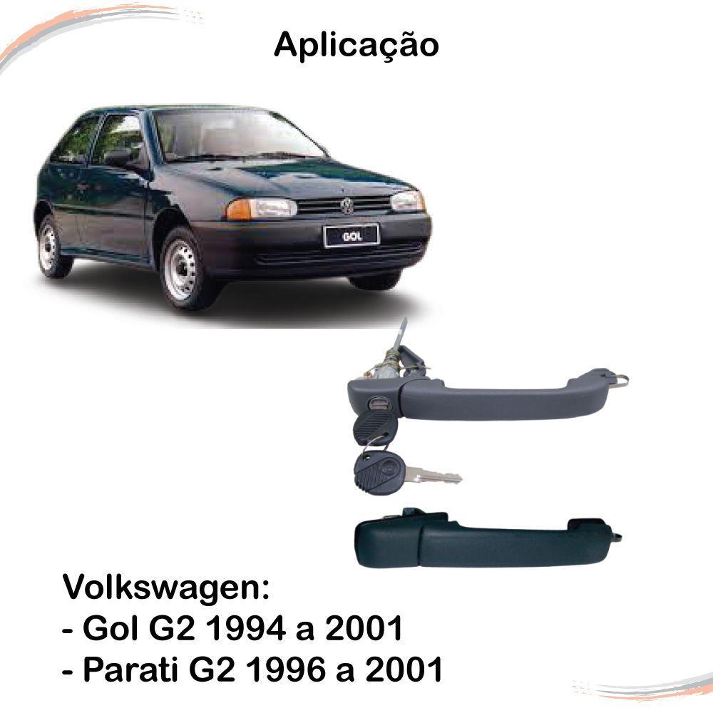 Par Maçanetas Preto Diant C/ Chave Gol Parati G2 96 a 01 - 2