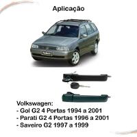 Kit 4 Maçanetas Externas Preto Gol Parati G2 96 a 01 4 Ptas - 2