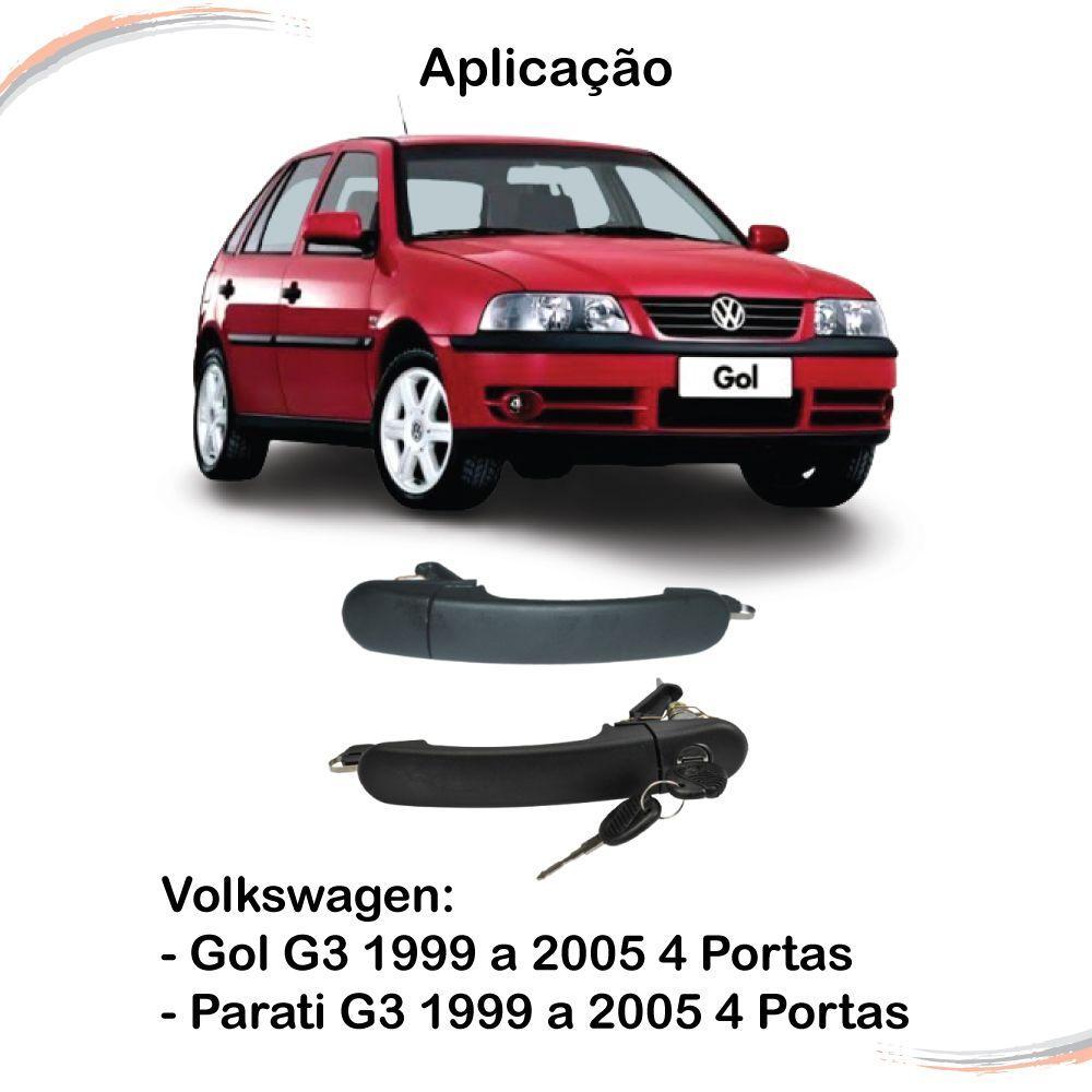 Kit 4 Maçanetas Ext Diant C/ Chave Gol Parati G3 99 a 05 - 2