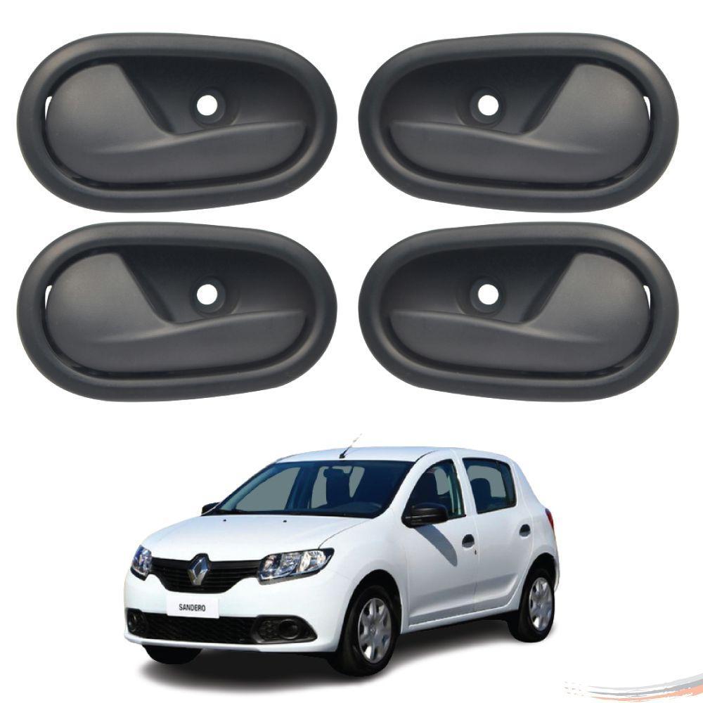 Kit 4 Maçanetas Interna Puxador Porta Sandero Logan Apos 14 - 1
