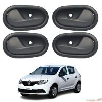 Kit 4 Maçanetas Interna Puxador Porta Sandero Logan Apos 14 - 1