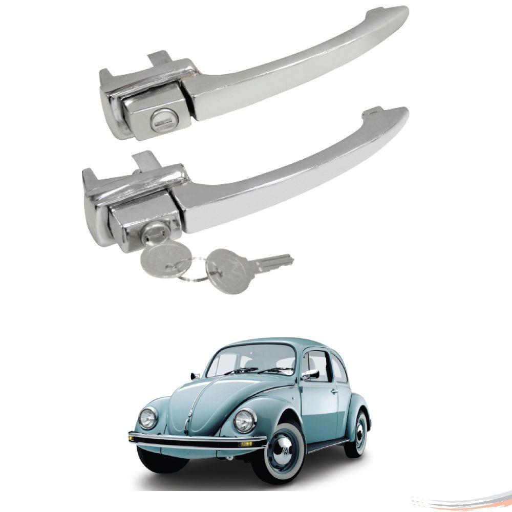 Par Maçaneta Externa Cromada C/ Chave Fusca 59 a 77 2 Portas - 1