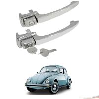 Par Maçaneta Externa Cromada C/ Chave Fusca 59 a 77 2 Portas - 1