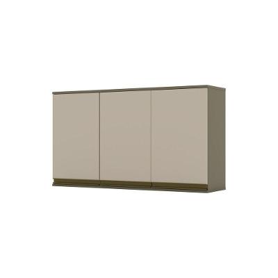 Armário Aéreo 03 Portas 120 Cm Connect Henn Duna Com Cristal