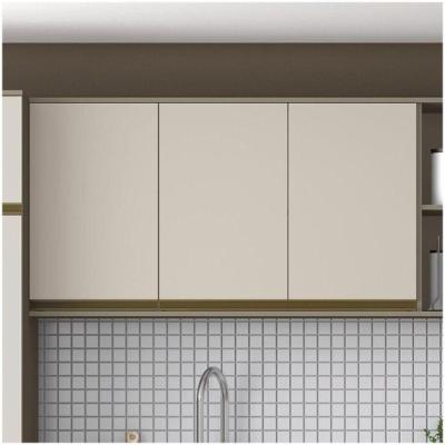 Armário Aéreo 03 Portas 120 Cm Connect Henn Duna Com Cristal