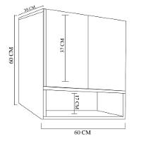 Armário Aéreo Duas Portas Com Nicho Natural Em Mdf - 2