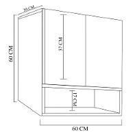 Armário Aéreo Duas Portas Com Nicho Branco Em Mdf - 1