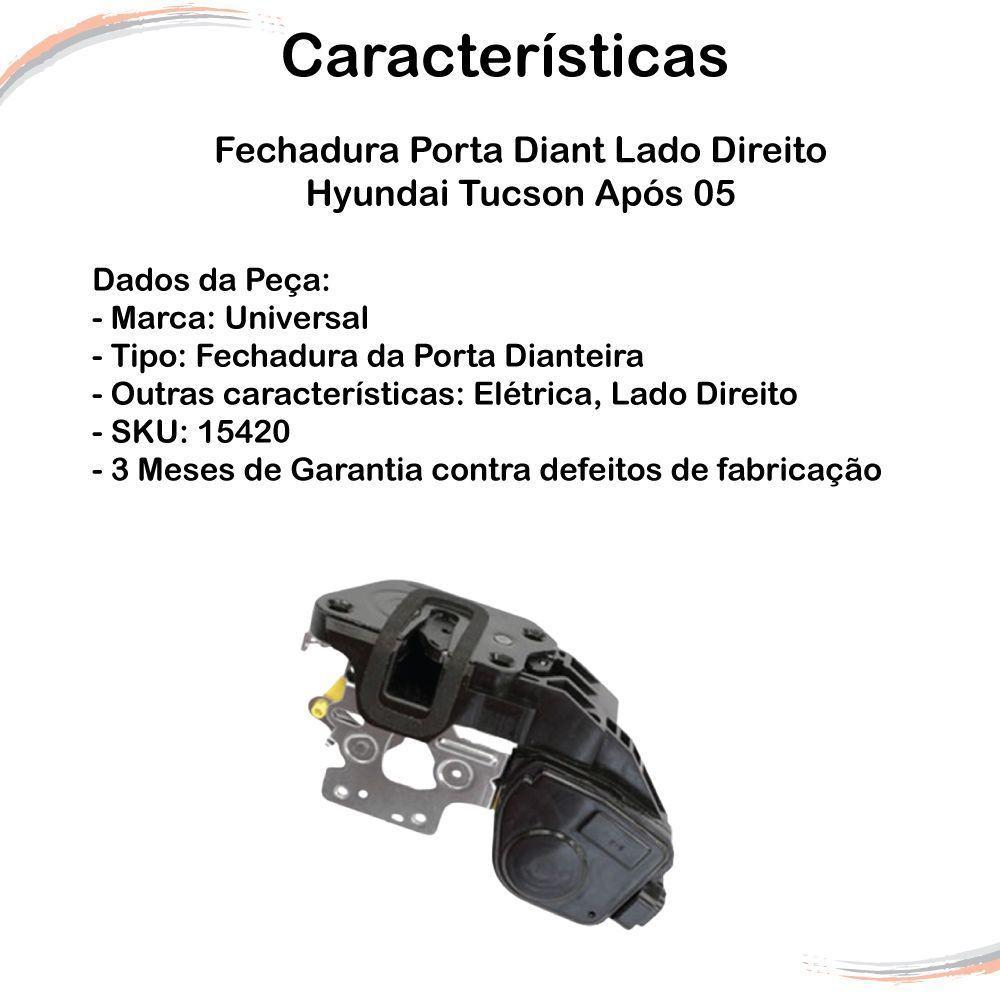 Fechadura Elétrica Porta Diant Direita Tucson 05 06 Até 17 - 5