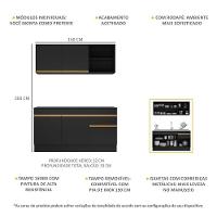 Cozinha Compacta Com Rodapé Com Armário E Balcão Preta - 6