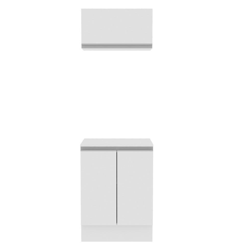 Kit 60cm Smart MDF 2 Portas 1 Suspensa Branco Madesa - 1