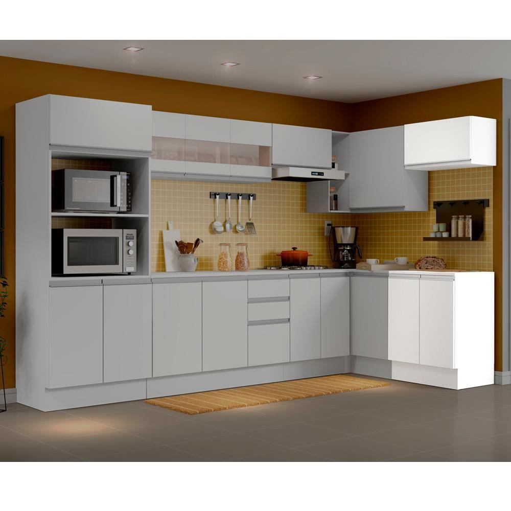 Kit 60cm Smart MDF 2 Portas 1 Suspensa Branco Madesa - 3