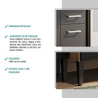 Armário Cozinha Completa Arizona Plus Carvalho Com Preto Carraro - 5