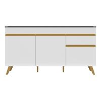Balcão Cozinha Gabinete Pia 150cm 3 Portas 1 Gaveta Veneza Multimóveis V3740 Branco/dourado Branco/dourado - 2