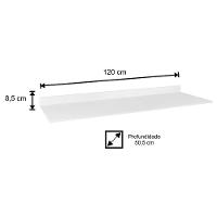 Balcão Gabinete De Pia Com Tampo Suécia 120Cm 03 Portas Branco Preto - 2