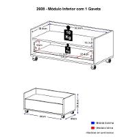 Balcão para Banheiro 1 Gaveta Rodízios Branco Multimóveis - 2