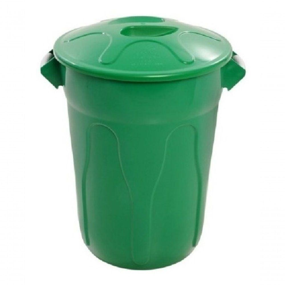 Kit Com 10 Cesto Lixeira Plastico 20L Verde - 5
