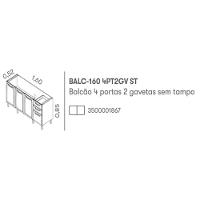 Balcao Itatiaia New Premium 4 Portas 2 Gavetas Branco - 3