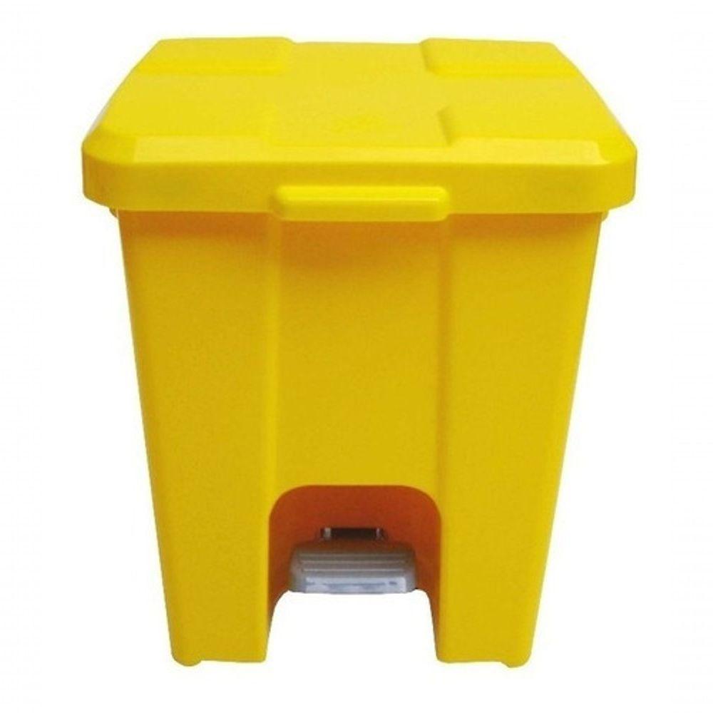 Cesto Lixeira Quadrada Plastica Com Pedal 25L Amarelo - 2