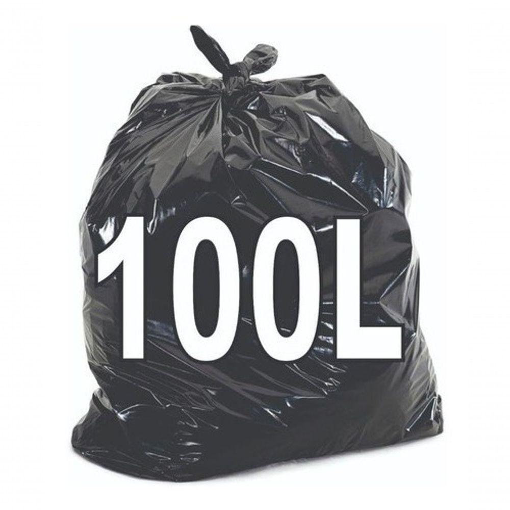 Kit 6 Pacote Saco De Lixo 100L Resistente 100un Preto - 1