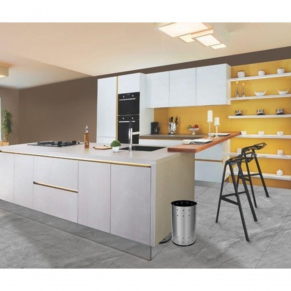 Lixeira Telada Aço Inox 13L Para Casa Ou Escritório Inox - 4