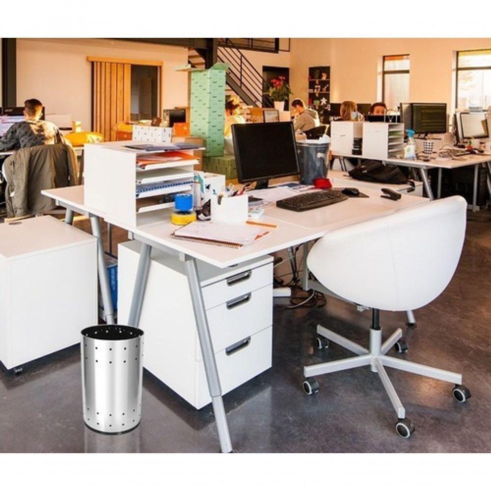 Lixeira Telada Aço Inox 13L Para Casa Ou Escritório Inox - 5