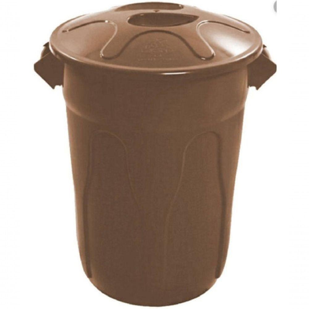 Kit Com 10 Cesto Lixeira Plastico 20L Marrom - 6