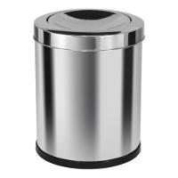 Lixeira Em Inox Com Tampa Meia Esfera Inox 13,5L Cinza - 1