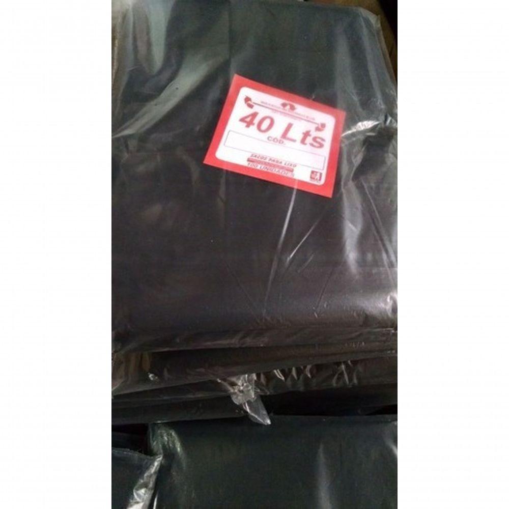 Saco De Lixo Plástico Preto 40L Com 100un Preto - 3