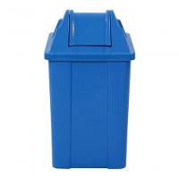 Lixeira Plástica Quadrada Com Tampa Vai-Vem 25L Azul - 1
