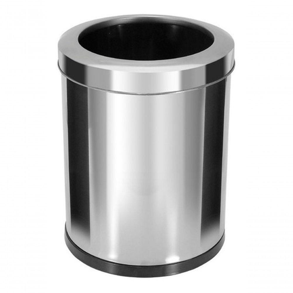 Lixeira Em Aço Inox Com Aro Inox 30 Litros Cinza - 1