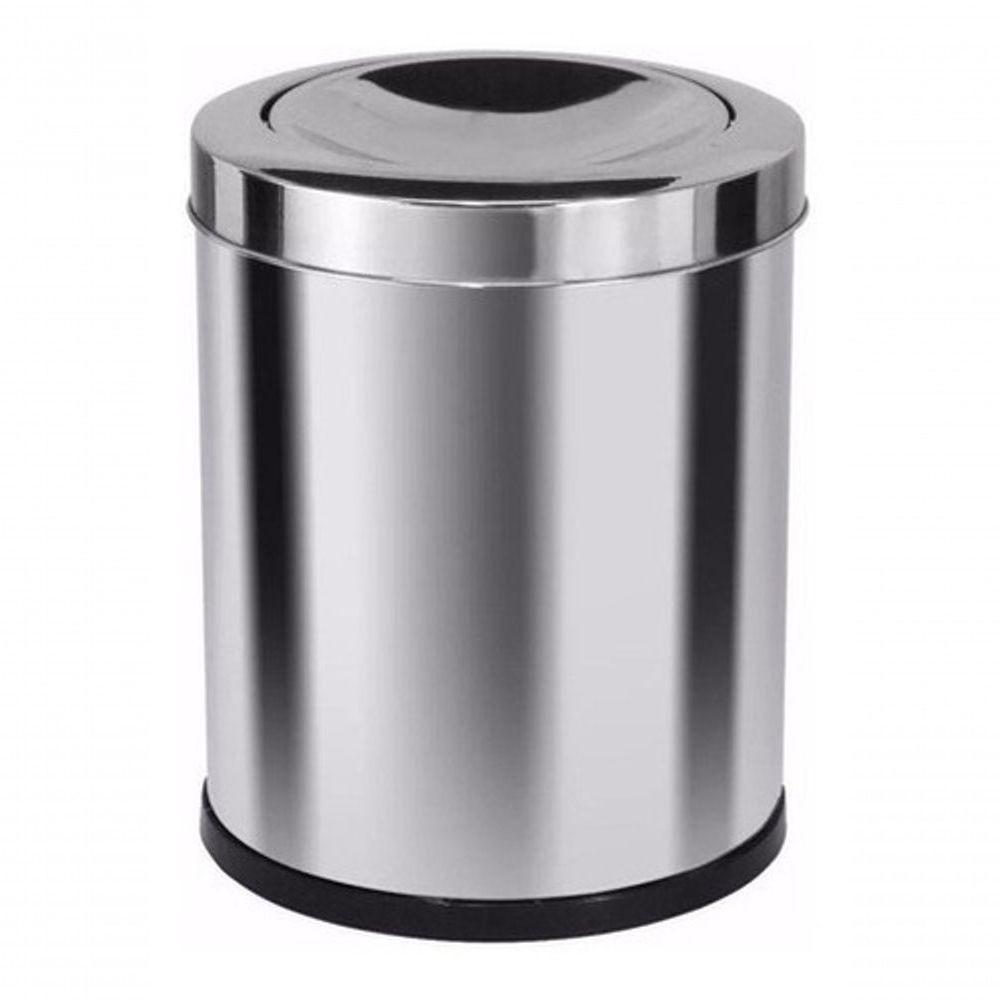 Lixeira Inox 13,5 L Tampa Meia Esfera Inox - 1