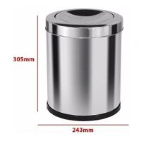 Lixeira Inox 13,5 L Tampa Meia Esfera Inox - 2