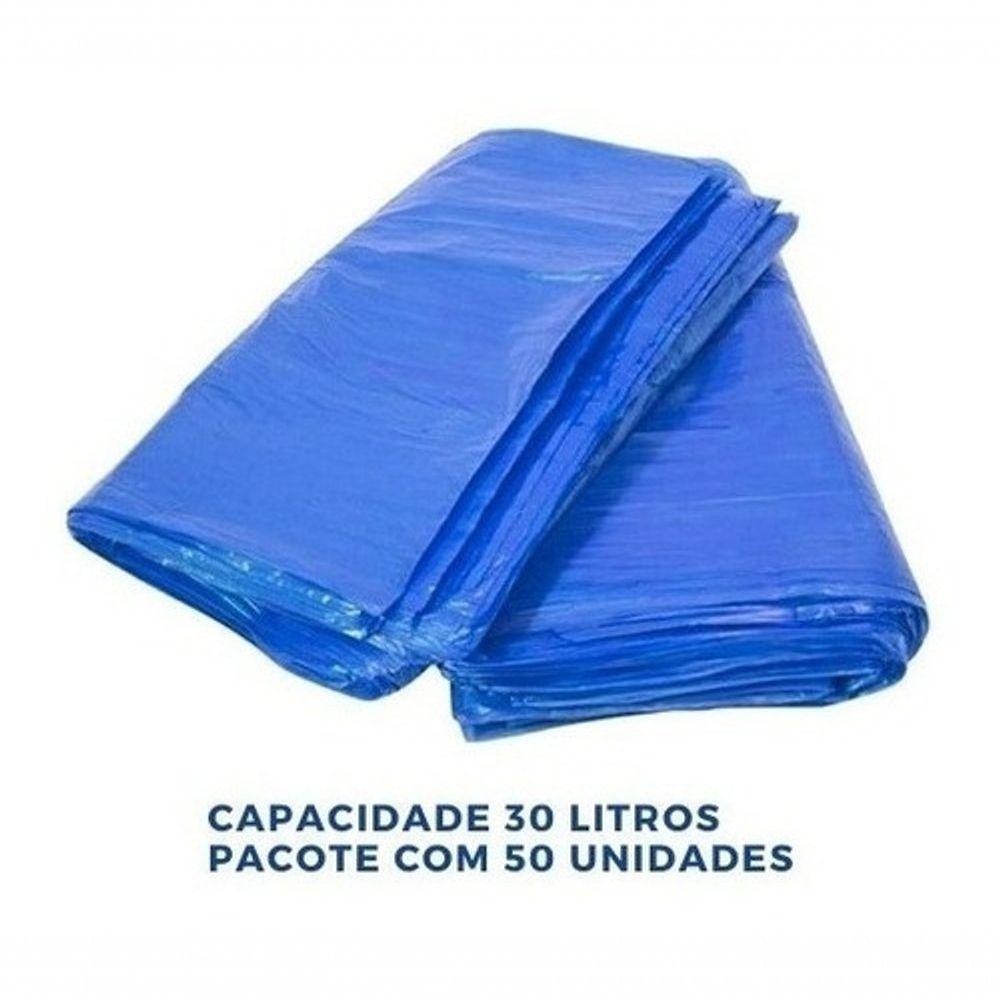 Saco Para Lixo 30 Litros Azul - Com 100 Unidades Azul - 3